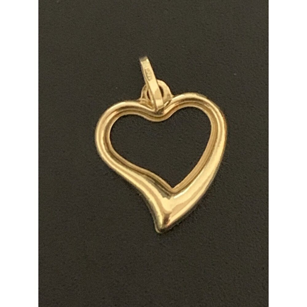 18K Gold Pendant Open Heart 0.66grams - Picture 3 of 10